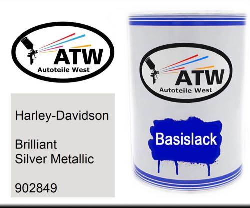 Harley-Davidson, Brilliant Silver Metallic, 902849: 500ml Lackdose, von ATW Autoteile West.